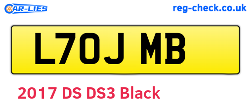 L70JMB are the vehicle registration plates.