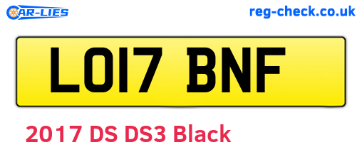 LO17BNF are the vehicle registration plates.