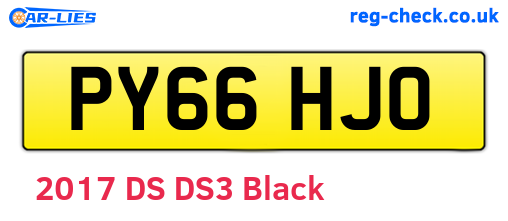 PY66HJO are the vehicle registration plates.