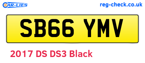 SB66YMV are the vehicle registration plates.