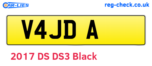 V4JDA are the vehicle registration plates.