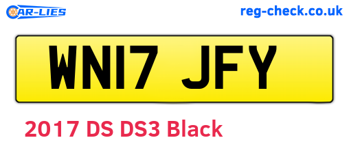 WN17JFY are the vehicle registration plates.