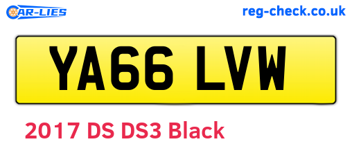YA66LVW are the vehicle registration plates.