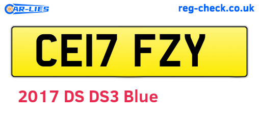 CE17FZY are the vehicle registration plates.
