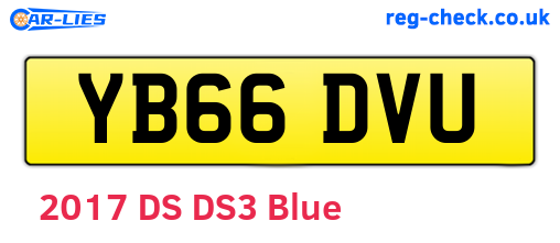 YB66DVU are the vehicle registration plates.