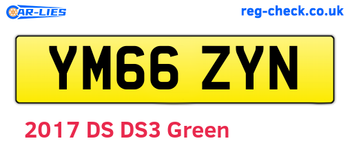 YM66ZYN are the vehicle registration plates.