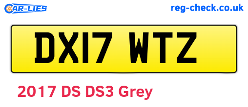 DX17WTZ are the vehicle registration plates.