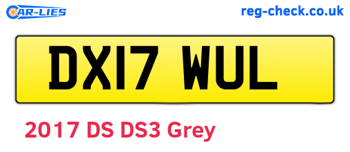 DX17WUL are the vehicle registration plates.