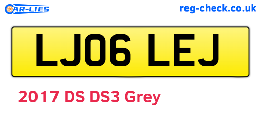 LJ06LEJ are the vehicle registration plates.