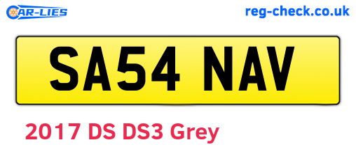 SA54NAV are the vehicle registration plates.