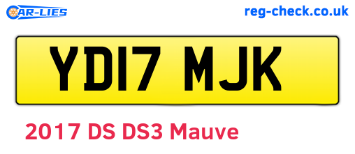 YD17MJK are the vehicle registration plates.
