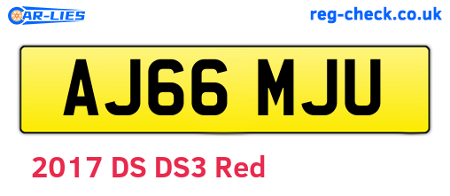AJ66MJU are the vehicle registration plates.
