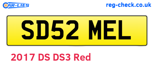 SD52MEL are the vehicle registration plates.