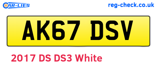 AK67DSV are the vehicle registration plates.