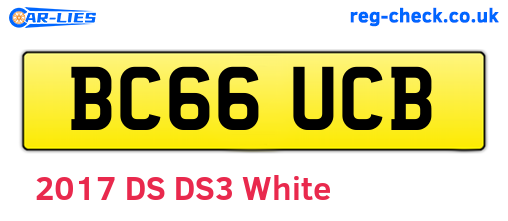 BC66UCB are the vehicle registration plates.