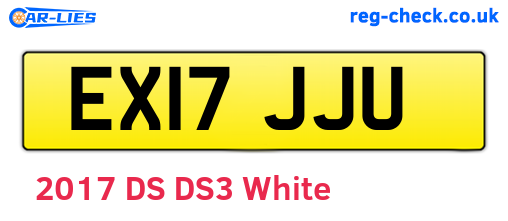 EX17JJU are the vehicle registration plates.