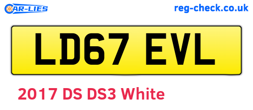 LD67EVL are the vehicle registration plates.