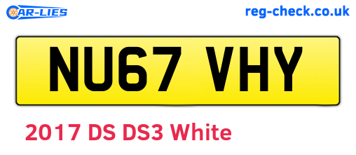 NU67VHY are the vehicle registration plates.