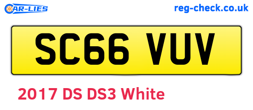 SC66VUV are the vehicle registration plates.