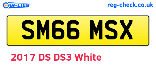 SM66MSX are the vehicle registration plates.