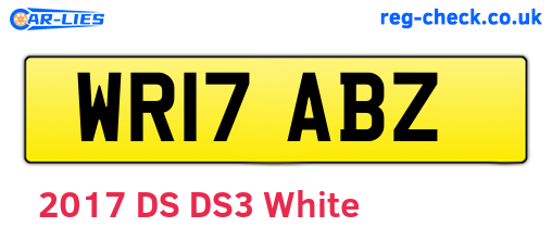 WR17ABZ are the vehicle registration plates.
