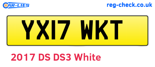 YX17WKT are the vehicle registration plates.