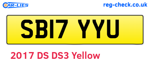 SB17YYU are the vehicle registration plates.