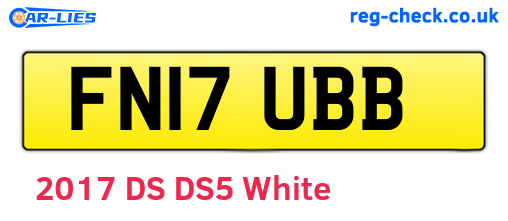 FN17UBB are the vehicle registration plates.