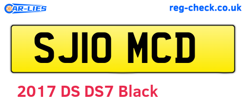 SJ10MCD are the vehicle registration plates.