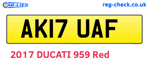 AK17UAF are the vehicle registration plates.