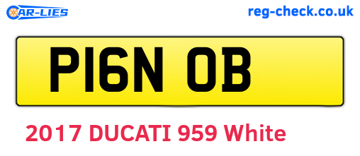 P16NOB are the vehicle registration plates.