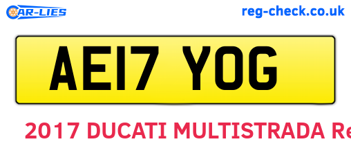 AE17YOG are the vehicle registration plates.