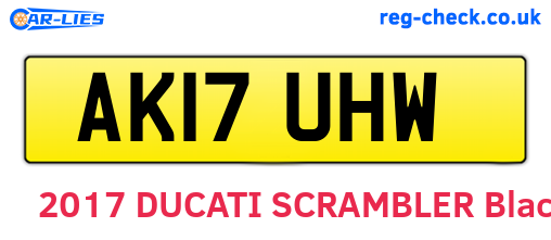 AK17UHW are the vehicle registration plates.