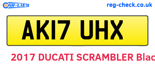 AK17UHX are the vehicle registration plates.