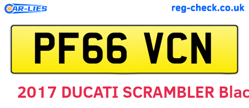 PF66VCN are the vehicle registration plates.