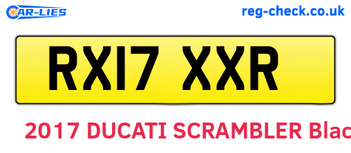 RX17XXR are the vehicle registration plates.