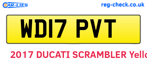 WD17PVT are the vehicle registration plates.