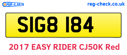 SIG8184 are the vehicle registration plates.
