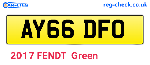 AY66DFO are the vehicle registration plates.