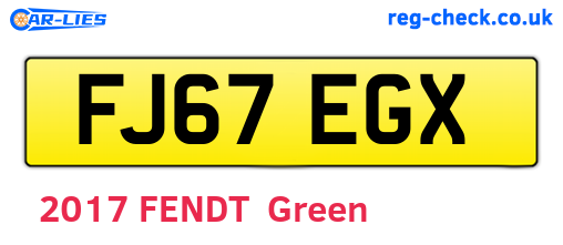 FJ67EGX are the vehicle registration plates.