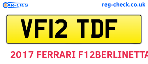 VF12TDF are the vehicle registration plates.