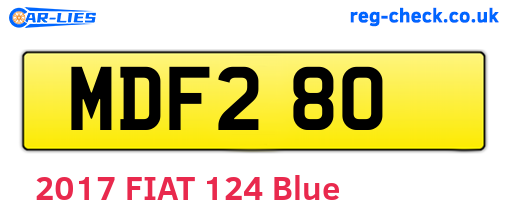 MDF280 are the vehicle registration plates.