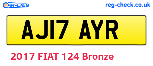 AJ17AYR are the vehicle registration plates.