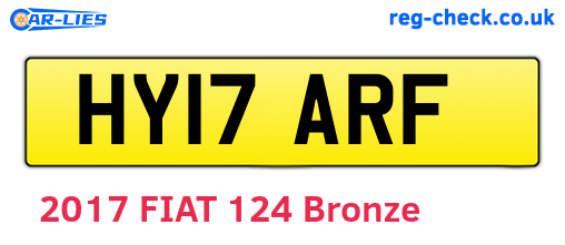 HY17ARF are the vehicle registration plates.