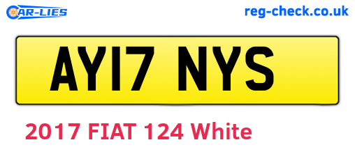 AY17NYS are the vehicle registration plates.