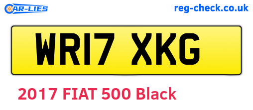 WR17XKG are the vehicle registration plates.