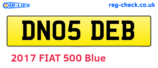 DN05DEB are the vehicle registration plates.