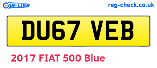 DU67VEB are the vehicle registration plates.