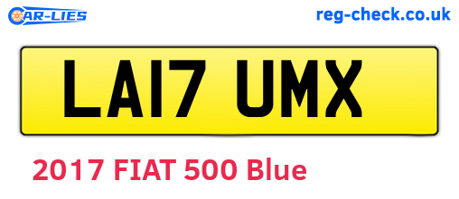 LA17UMX are the vehicle registration plates.