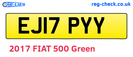 EJ17PYY are the vehicle registration plates.